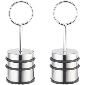 Relaxdays Türstopper, mit Griff, 2er Set, Schwarz,Silber