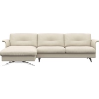 FLEXLUX Ecksofa Glow bequem und komfortabel durch hochwertigen Sitzaufbau, L-Form, Modernes skandinavisches Design weiß