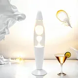 Licht-erlebnisse - Mini Lavalampe Weiß H: 36 Cm Klein Inkl. G9 Leuchtmittel Retro Lampe Tischleuchte Timmy