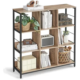VASAGLE Bücherregal 30 x 100 x 103,1 cm Kamelbraun-Tintenschwarz