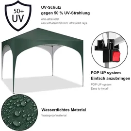 Woltu Faltpavillon 3 x 3 m Grün
