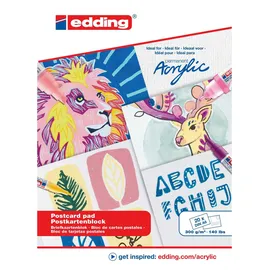 edding 30010 Acryl-Postkartenblock A6 20BL weiß