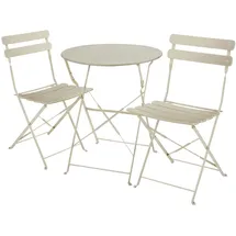 Tectake Bistrotisch-Set Frieda für 2 Personen beige