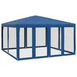 vidaXL Partyzelt mit 8 Mesh-Seitenteilen Blau 4x4 m HDPE