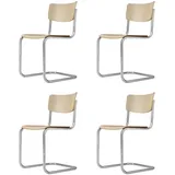 Thonet - S 43 Stuhl, Chrom / Buche natur (TP 17) (4er-Set)
