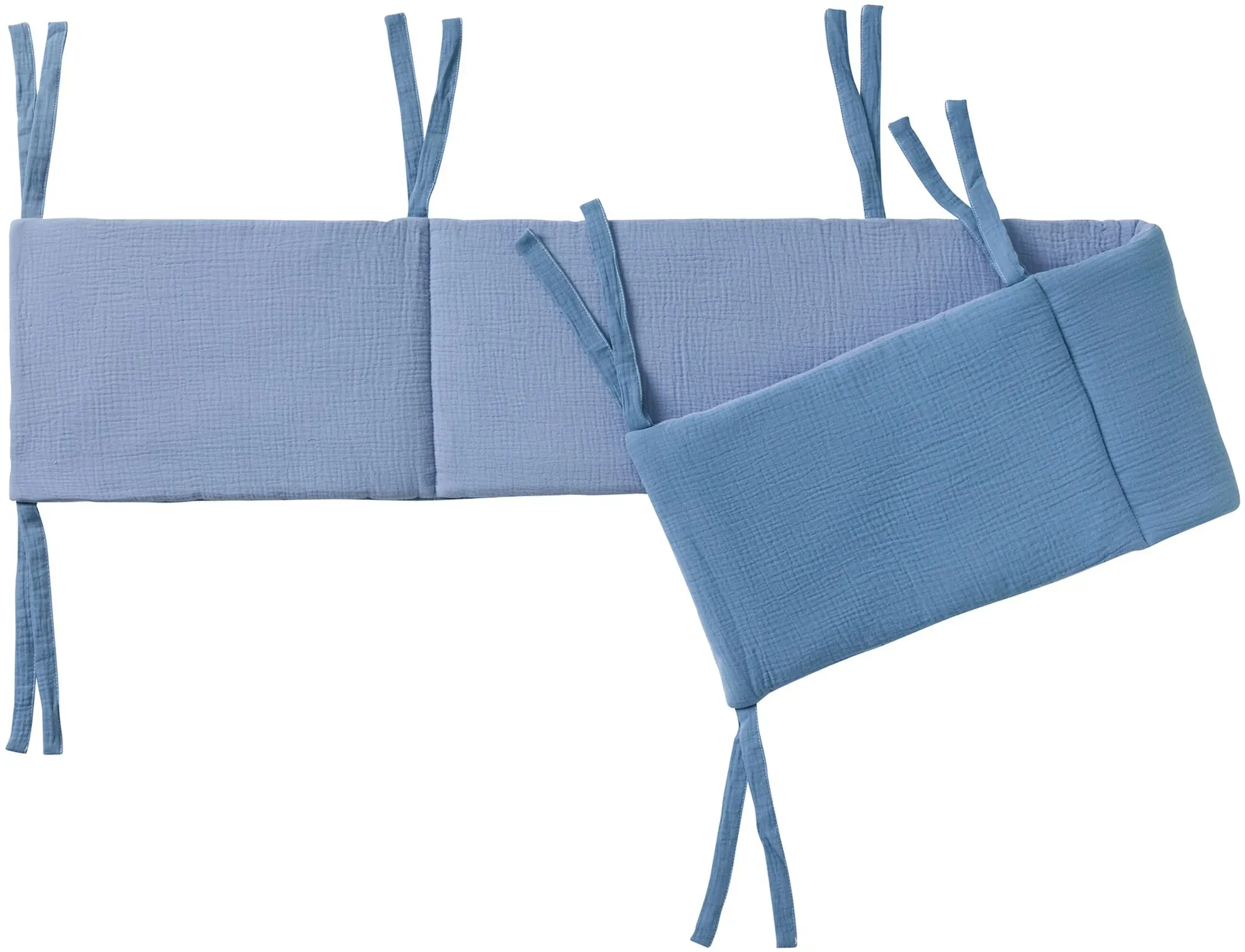 BORNINO HOME Wende-Nestchen für Beistellbett Musselin 26x166 cm, blau