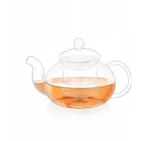 Wilmax | Teekanne Glas mit Siebeinsatz | 620 ML | Teapot | Teezubereiter für losen Tee | Glaskanne für Teeblumen | Kanne mit Deckel & Sieb aus Glas | Spülmaschinenfest | Tropffrei