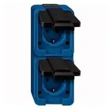 Merten Schlagfest SCHUKO-Doppel-Steckdose senkrecht, blau 229286