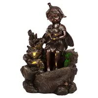 BIRENDY Zimmerbrunnen mit LED 57cm Springbrunnen für Innen und