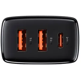 Baseus CCXJ-E01 3 USB-C Ports 30W 3a Power Delivery Quick Charge schwarz