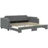 vidaXL Tagesbett Ausziehbar Dunkelgrau 90x200 cm Stoff1898710