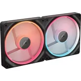 Corsair iCUE Link LX140-R RGB Dual Pack, schwarz, LED-Steuerung, 140mm, 2er-Pack (CO-9051052-WW)