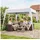 Outsunny Faltpavillon 2,4x2,4m Pavillon Faltzelt mit UV-Schutz, Partyzelt inkl. Tragetasche für Garten, Balkon, Stahl Weiß