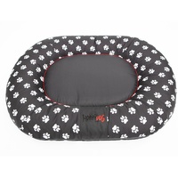 Hobbydog XXL PPRSZL3 Dog Bed Pontoon XXL 100X120 cm Gray with Paws, XXL, Gray, 4.75 kg