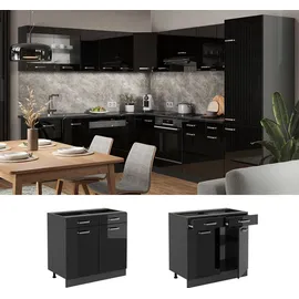 Vicco Schubladenschrank R-Line 80 x 81,6 x 46 cm Schwarz