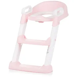 Chipolino Toilettensitz Skippy Toilettensitz mit Stufen Griffe faltbar Fußstütze rosa