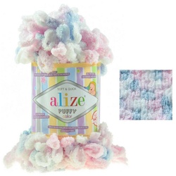 Alize 100g Strickgarn ALIZE Puffy Color, 100% Polyester Häkelwolle, 9 m, 5864 bunt