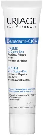 Uriage Bariéderm Reparierende Cica-Creme Mit Kupfer-Zink Empfindliche Gereizte Haut Tube 40ml