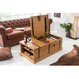 riess-ambiente Couchtisch BODEGA 100cm braun - Mango-Massivholz, eckig, mit Stauraum, Hausbar (Einzelartikel, 1-St), Rustikale Truhen-Beistelltisch - ideal für Wohn- und Schlafzimmer braun