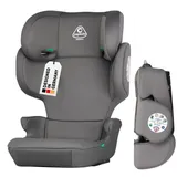 capsula® Autokindersitz faltbarer Kindersitz mit Isofix und 14-Fach verstellbarer Kopfstütze, ab: ab 4 Jahren, (Set), Autogurt grau