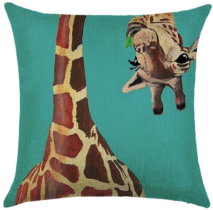 hengjiang Nordic geometrisches Tierdesign Elk Hirsch Giraffe Kissen 120 g Dicke Baumwolle Leinen doppelseitig Kissen Fall Kissen für Home Stuhl Sofa Bett Shop Bar Club Auto Büro Decor 21