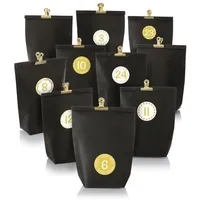 Nordstern Adventskalender zum Befüllen Schwarz Gold