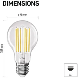 EMOS LED-Lampe A60, A CLASS E27 7,2 W 1521 lm, Warmweiß