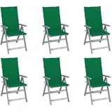 vidaXL Hochlehner Gartenstuhl 57 x 69 x 110 cm grau/grün 6 St.