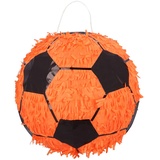 Boland 61858 - Pinata Fußball, 30 x 30 cm, Orange-Schwarz, Ball, Karton, Schlag-Pinata, Geburtstag, Mottoparty, Feier, Dekoration, Fußball-Party, EM, WM, Fanartikel