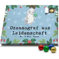 Mr. & Mrs. Panda Schoko Adventskalender Ozeanograf Leidenschaft - Blau Pastell - Geschenk, Meeresforscher, maritime Forschung, Arbeitskollege, Ausb... - Blau