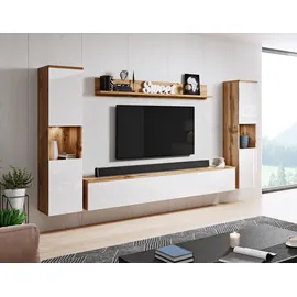 INOSIGN Wohnwand »PARIS, Vitrine Türanschlag links/rechts wechselbar« Komplett-Set, 4 Stk. tlg., weiß