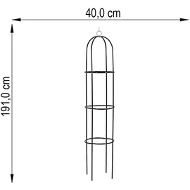 Harms Import Rank-Obelisk 191 x 4 cm Grün