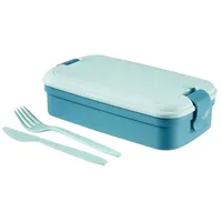 Curver Lunchbox Lunch & Go inklusiv Besteck 23,5x13,5x6,3cm in blau,