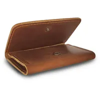 AfitLulu Geldbörse Herren Echtes Leder Portmonee Herren mit 3 Steckplätzen, Geldbeutel Herren Retro Portemonnaie Herren Kurz Brieftasche Herren zum Speichern von Kreditkarten, Visitenkarten (Braun)