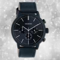 Oozoo Unisexuhr Timepieces C10918 dunkelblau Lederarmband Quarz UOC10918