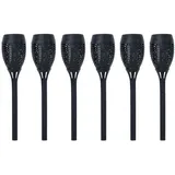 Expo Börse Solarleuchte Feuereffekt Solarfackel Flammeneffekt Gartenleuchte schwarz Fackel, Kunststoff, LED Leuchtmittel orange, H 50 cm, 6er Set