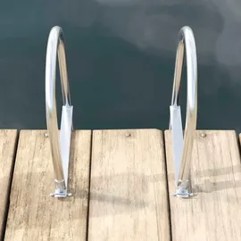 vidaXL 4-Stufen Dockleiter Silber