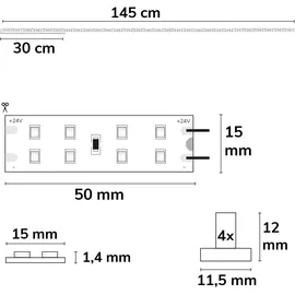 ISOLED T5/T8 Umrüstplatine 24W 830 E27 warmweiß 3000K