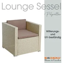 Estexo Polyrattan Loungesessel 70 x 69 x 63 cm beige
