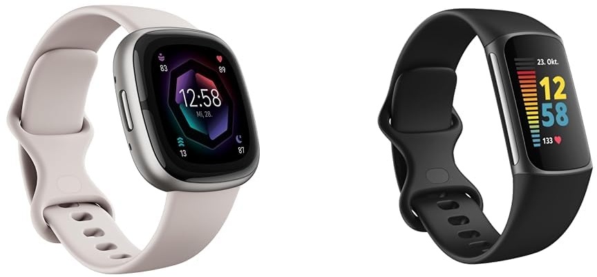 Fitbit Sense 2 by Google – Smartwatch Damen/Herren – Fitnessuhr mit integriertem GPS und Telefonfunktion – Fitness-Tracking mit Stressmanagement & Charge 5 by Google