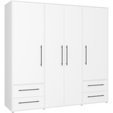 Forte Kleiderschrank Mokkaris 206 x 200 cm Dekor Weiß