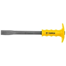 Topex Flachmeißel mit Handschutz - Handmeißel mit ergonomischer Handgriff - Handlicher, starker Meißel mit Schutz - Größen: Meißelkörpers: 16 mm - Länge: 300 mm - Meißelklinge: 23,5 mm