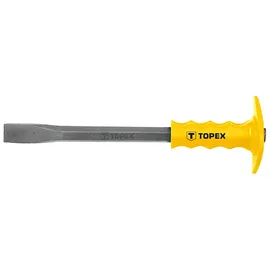 Topex Flachmeißel mit Handschutz - Handmeißel mit ergonomischer Handgriff - Handlicher, starker Meißel mit Schutz - Größen: Meißelkörpers: 16 mm - Länge: 300 mm - Meißelklinge: 23,5 mm