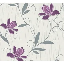 A.S. Creations Strukturprofiltapete Styleguide Jung Blumentapete 10,05 m x 0,53 m lila/weiß/grau 306234