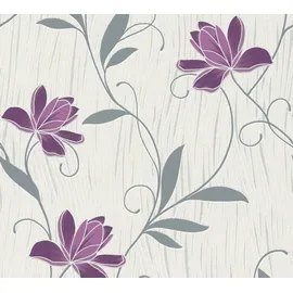 A.S. Creations Strukturprofiltapete Styleguide Jung Blumentapete 10,05 m x 0,53 m lila/weiß/grau 306234