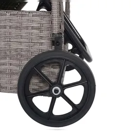 Mendler Carrara Sonnenliege 197 x 71 x 108 cm grau/dunkelgrau inkl. Rollen