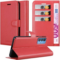 Cadorabo Book Stand Hülle für Motorola EDGE 20 PRO / EDGE S PRO (Motorola Edge 20 Pro, Motorola Edge S Pro), Smartphone Hülle, Rot