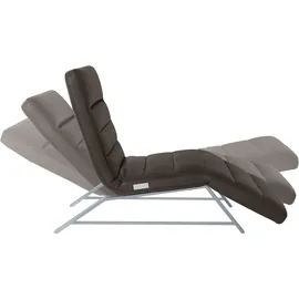 W.Schillig Relaxliege daily dreams Leder/Polyester 65 x 91 x 170 cm braun mit Kissen