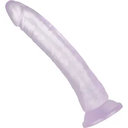 Flexibler Naturdildo mit Saugfuß, 21 cm, transparent