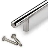 SO-TECH® Möbelgriff Stangengriff G11 Chrom poliert Ø 12 mm BA 64 - 480 mm, Bohrlochabstand 64 mm, Länge 124 mm, incl. Schrauben silberfarben Bohrlochabstand: 64 mm